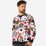 Unisex King of Clubs Ugly Christmas Sweater 2026 for Card Game Fans