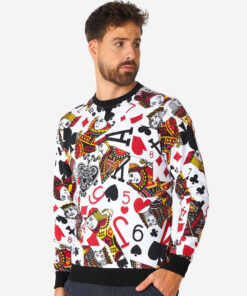 Unisex King of Clubs Ugly Christmas Sweater 2026 for Card Game Fans