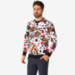 Unisex King of Clubs Ugly Christmas Sweater 2026 for Card Game Fans