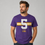 Unisex LSU Football DJ Pickett Name Number Stripe Graphic Shirt for College Football Fans