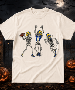 Unisex Los Angeles Rams Dancing Skeletons Halloween 2026 Graphic Shirt for Football Fans