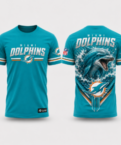 Unisex Miami Dolphins Ocean Pride 2026 Graphic Shirt for Football Fans