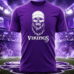 Unisex Minnesota Vikings x Luke Combs 2026 Skull Beard Graphic Shirt for Football and Country Music Fans