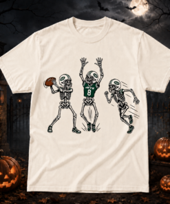 Unisex New York Jets Dancing Skeletons Halloween 2026 Graphic Shirt for Football Fans