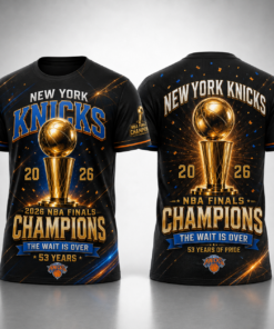 Unisex New York Knicks 2026 Finals Champions The Wait Is Over All Over Print Graphic Shirt for Basketball Fans