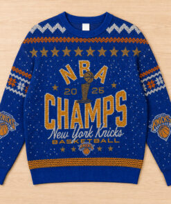 Unisex New York Knicks 2026 Finals Champions Ugly Christmas Sweater for Basketball Fans