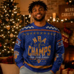 Unisex New York Knicks 2026 Finals Champions Ugly Christmas Sweater for Basketball Fans