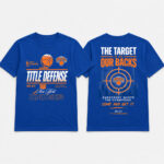 Unisex New York Knicks Target On Our Backs Title Defense Graphic Shirt for Basketball Fans