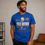 Unisex New York Knicks Target On Our Backs Title Defense Graphic Shirt for Basketball Fans