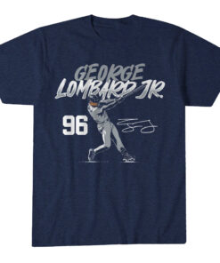 Unisex New York Yankees George Lombard Jr Slugger Swing Number Graphic Shirt for Baseball Fans