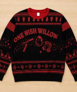 Unisex Obsession 2026 One Wish Willow Ugly Christmas Sweater for Horror Fans