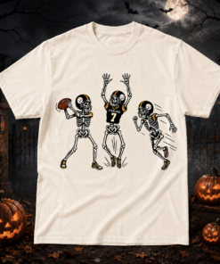 Unisex Pittsburgh Steelers Dancing Skeletons Halloween 2026 Graphic Shirt for Football Fans