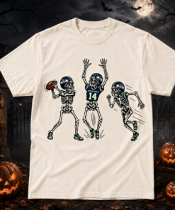 Unisex Seattle Seahawks Dancing Skeletons Halloween 2026 Graphic Shirt for Football Fans