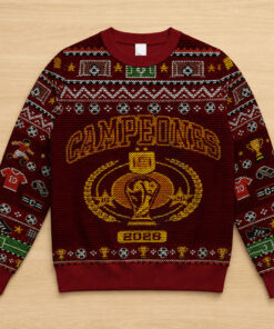 Unisex Spain 2026 World Cup Champions Final Ugly Christmas Sweater for Soccer FansUnisex Spain 2026 World Cup Champions Final Ugly Christmas Sweater for Soccer Fans