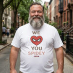 Unisex Spider-Man Brand New Day We Love You Spidey Graphic Shirt for Movie Fans