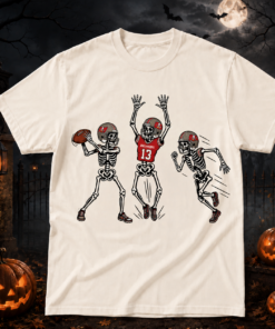 Unisex Tampa Bay Buccaneers Dancing Skeletons Halloween 2026 Graphic Shirt for Football Fans