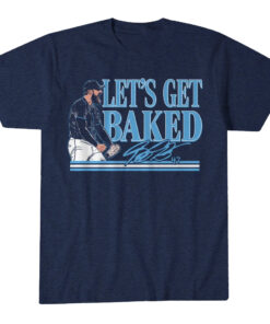 Unisex Tampa Bay Rays Bryan Baker Let's Get Baked Graphic Shirt for Baseball Fans