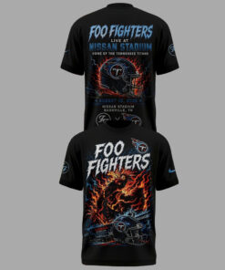 Unisex Tennessee Titans x Foo Fighters Live At Nissan Stadium 2026 Graphic Shirt for Football and Rock Music Fans