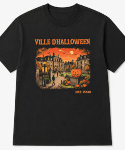 Unisex Ville d’Halloween Est. 1998 Spooky Town Graphic Shirt for Halloween Fans