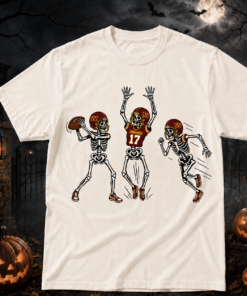 Unisex Washington Commanders Dancing Skeletons Halloween 2026 Graphic Shirt for Football Fans