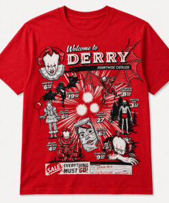 Unisex Welcome to Derry Pennywise Catalog Graphic Halloween 2026 Shirt for Horror Fans