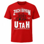 Unisex Zach Bryan Utah Utes Football With Heaven On Tour Red 2026 Graphic Shirt for College Football Fans