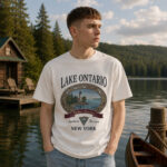 Vintage Lake Ontario New York Graphic Shirt for Lake and Outdoor Lovers