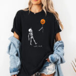 Well Shit Skeleton Halloween 2026 Pumpkin Balloon Graphic Shirt