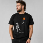 Well Shit Skeleton Halloween 2026 Pumpkin Balloon Graphic Shirt