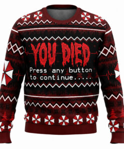 You Died Press Any Button To Continue Halloween 2026 Ugly Sweater