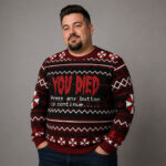 You Died Press Any Button To Continue Halloween 2026 Ugly Sweater