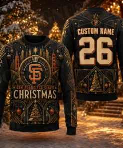 Custom Name And Number San Francisco Giants Christmas 2026 Ugly Sweater
