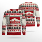 Marlboro Cigarette Smoke Logo Cowboys Fair Isle Christmas Ugly Sweater