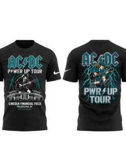 AC-DC Power Up Tour Philadelphia 2026 Black Graphic Shirt for AC-DC Fans