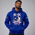 AC-DC x New York Giants Power Up Tour 2026 Graphic Shirt for Football and AC-DC Fans
