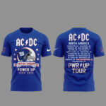 AC-DC x New York Giants Power Up Tour 2026 Graphic Shirt for Football and AC-DC Fans