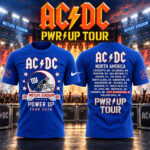 AC-DC x New York Giants Power Up Tour 2026 Graphic Shirt for Football and AC-DC Fans