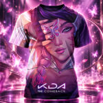 Ahri KDA The Comeback Arcane League Of Legends Art Graphic Shirt for League Of Legends Fans