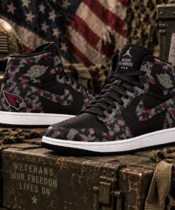 Arizona Cardinals 2026 Salute to Service Black Camo AJ1 High Top Shoes