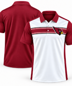 Arizona Cardinals Classic Team Stripe White Cardinal Red Black Polo Shirt for Football Fans
