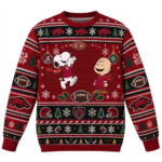 Arkansas Razorbacks Snoopy And Charlie Brown Football Christmas 2026 Ugly Sweater