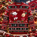 Arkansas Razorbacks Snoopy And Charlie Brown Football Christmas 2026 Ugly Sweater
