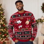 Arkansas Razorbacks Snoopy And Charlie Brown Football Christmas 2026 Ugly Sweater