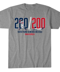 Atlanta Braves Ronald Acuña Jr 200-200 Club Graphic Shirt for Baseball Fans