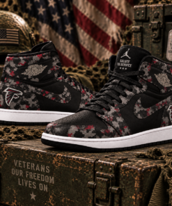 Atlanta Falcons 2026 Salute to Service Black Camo AJ1 High Top Shoes