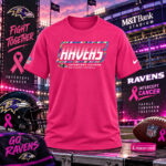 Baltimore Ravens 2026 Crucial Catch Graphic Pink Shirt for Football Fans