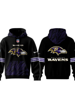 Baltimore Ravens 2026 Noise Rising Falls Black Graphic Hoodie for Football Fans