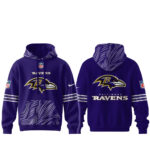 Baltimore Ravens 2026 Noise Rising Falls Purple Graphic Hoodie for Football Fans