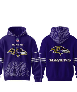 Baltimore Ravens 2026 Noise Rising Falls Purple Graphic Hoodie for Football Fans