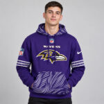 Baltimore Ravens 2026 Noise Rising Falls Purple Graphic Hoodie for Football Fans